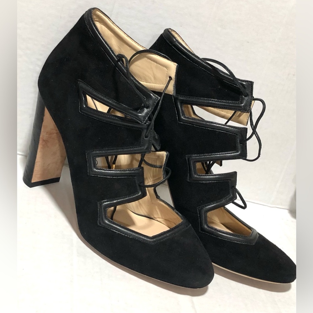 Jimmy Choo Black Lace-Up Heels